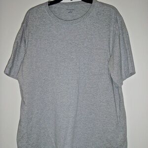 LANDS END MEN'S SHORT SLEEVED 100% COTTON GREY POCKET T SHIRT SIZE L